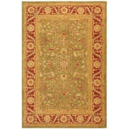 Safavieh 2 ft.-3 in. x 14 ft. Runner Traditional Anatolia- Green and Red Hand Tufted Rug AN523A-214